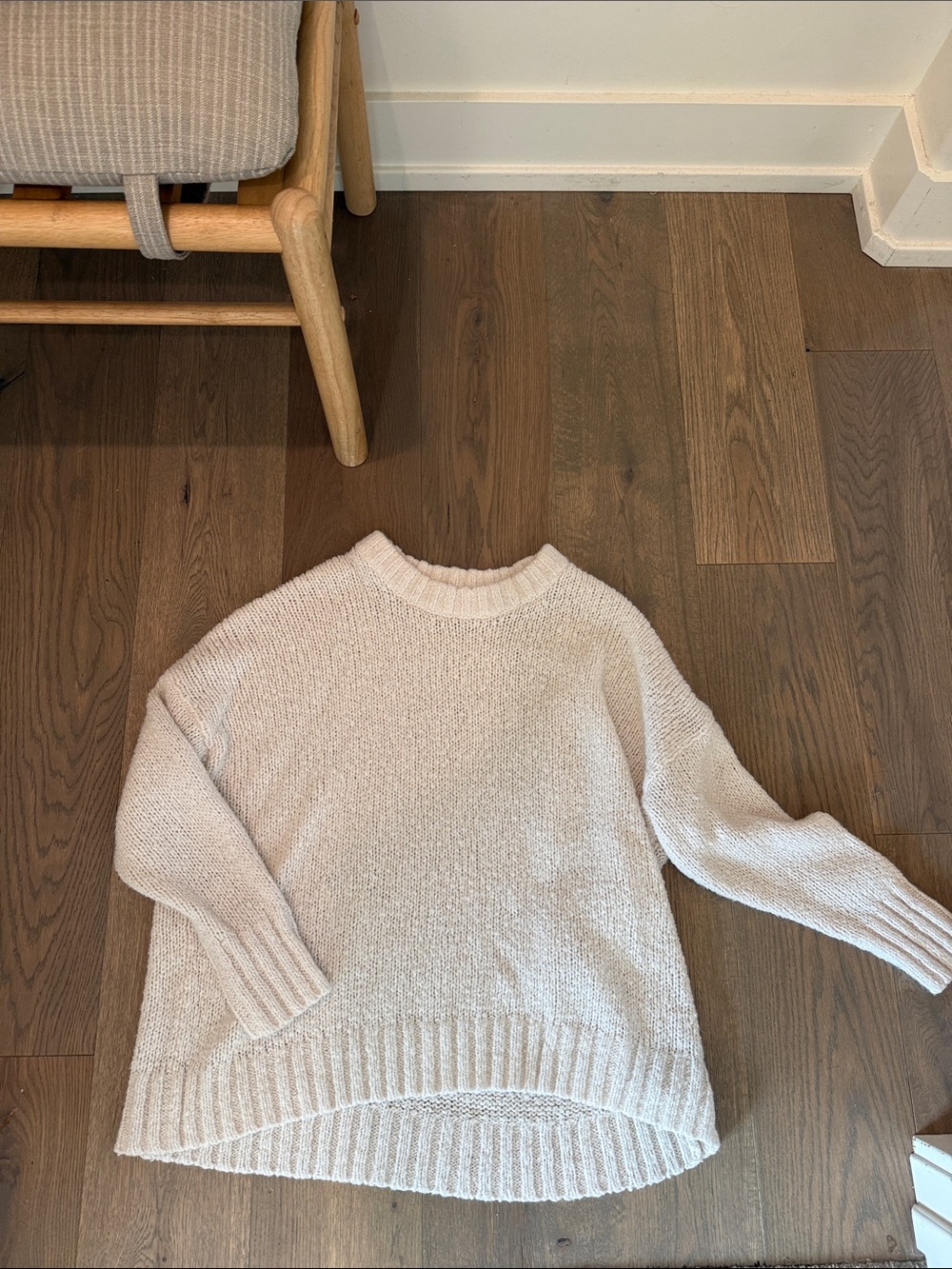aerie Cream Crewneck Pullover Sweater